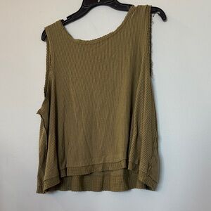 We The Free green Ribbed Tank Top